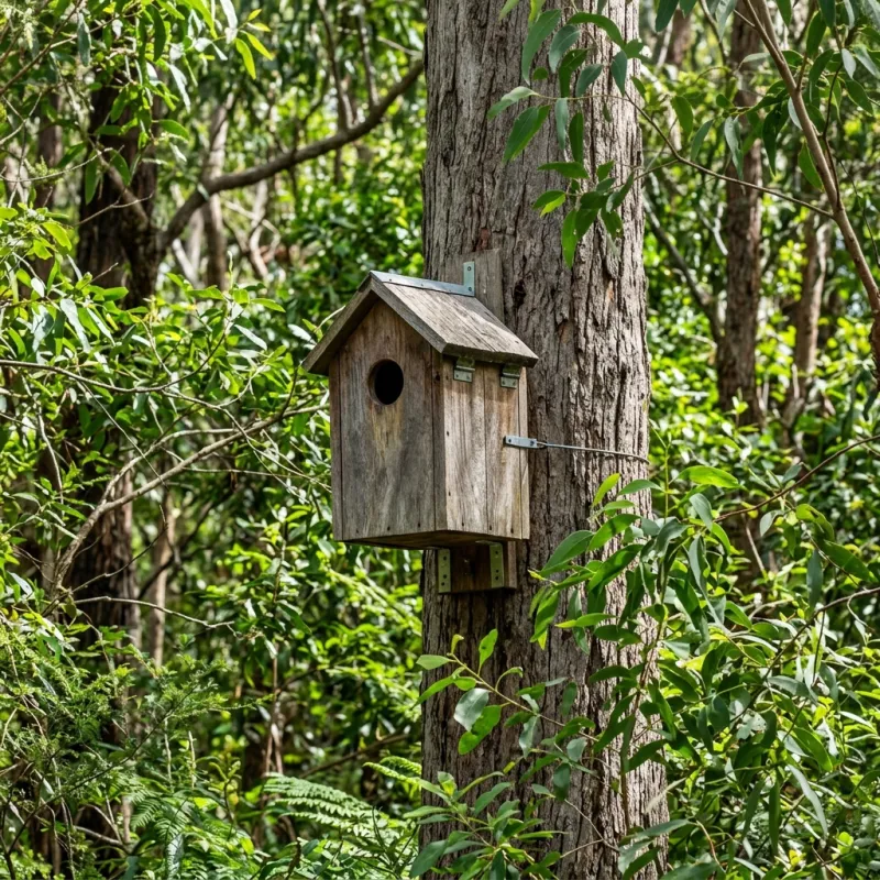 Animal nesting box installed as a humane alternative to a Laverton roof cavity